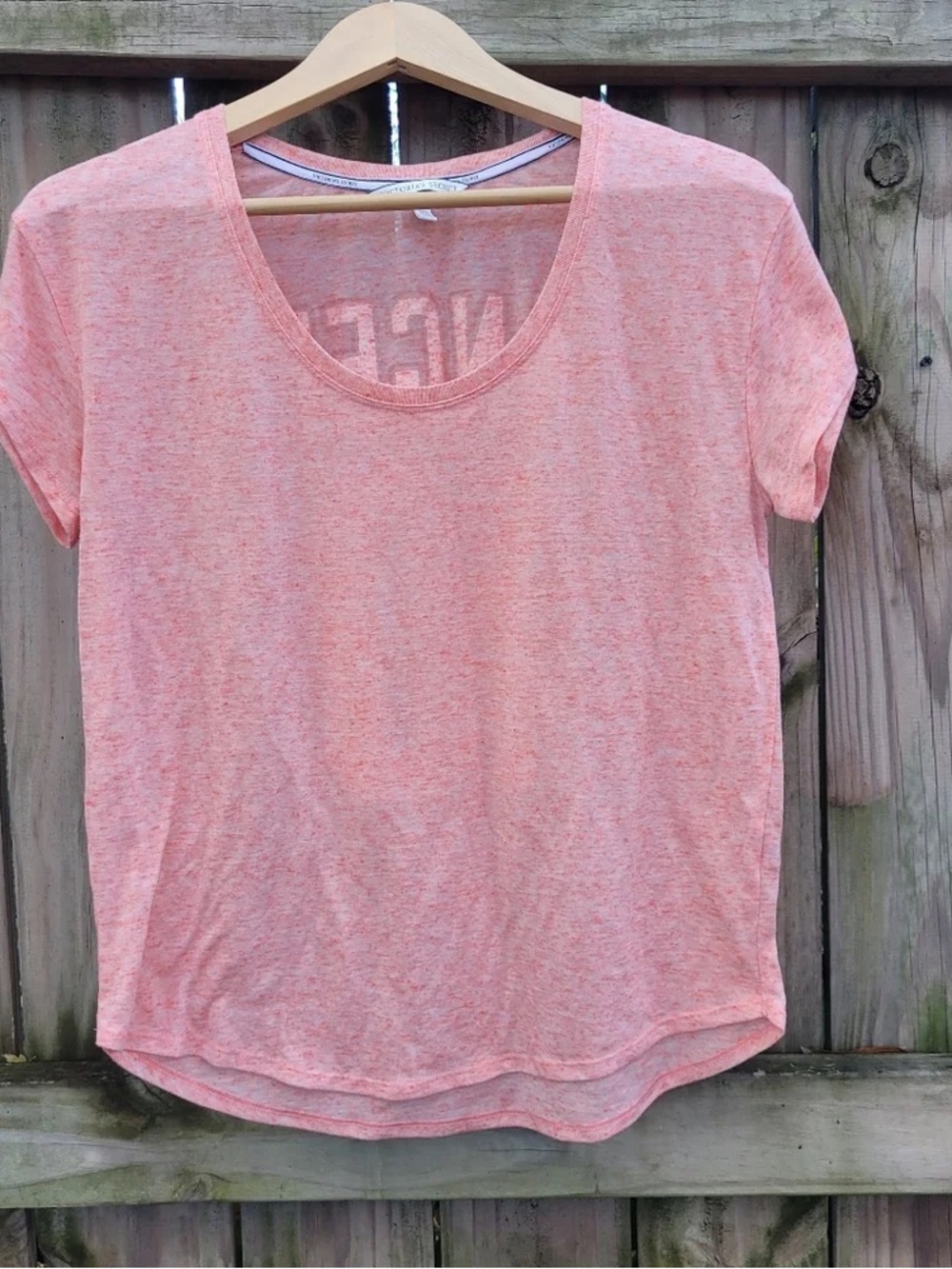 Women's Scoop Neck Short Sleeve Tee in Light Coral